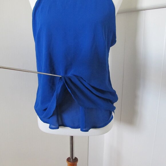 Naked Zebra | Royal Blue Strappy High Neck Collar Button Back - Picture 2 of 13